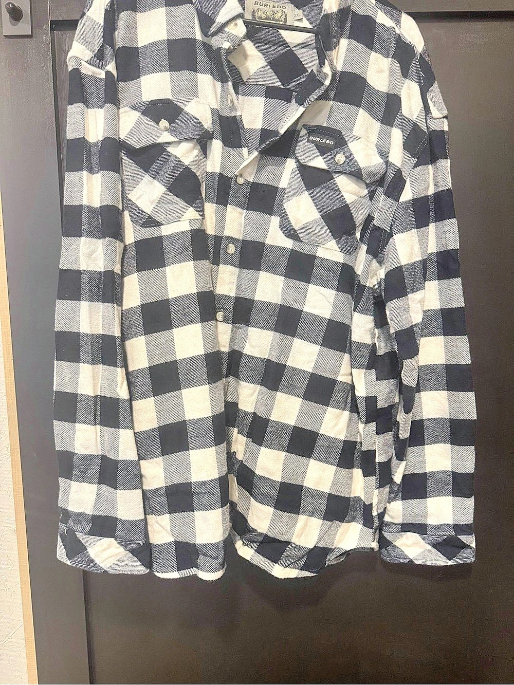 Burlebo Buffalo Plaid Flannel Shirt in Black & White